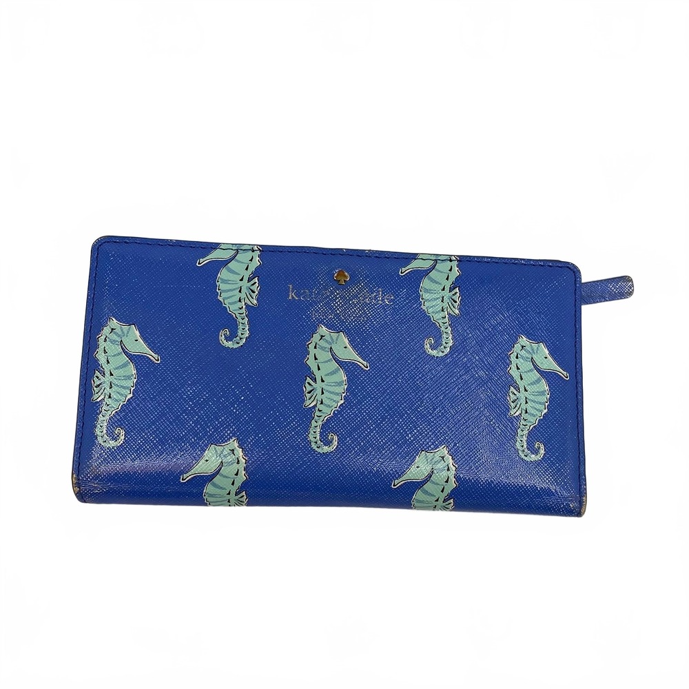 Kate Spade Blue Leather Wallet Clutch | OS Regular